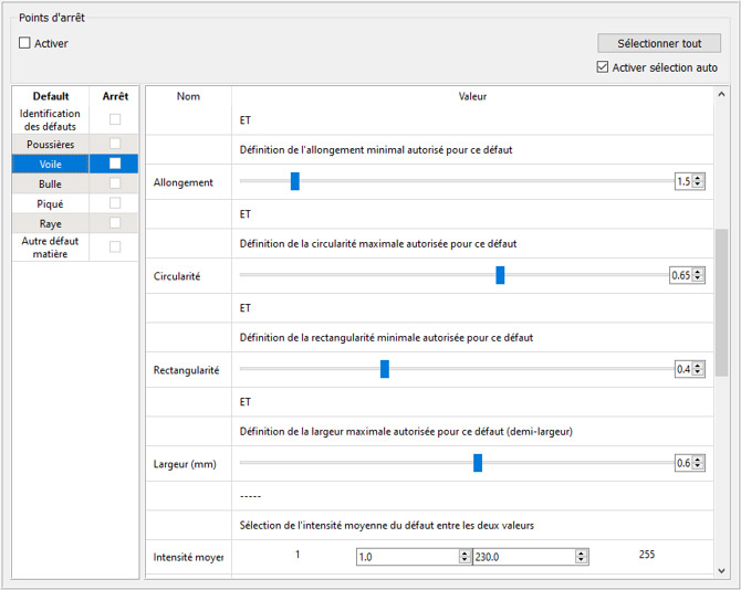 Screenshot acceptance criteria preset